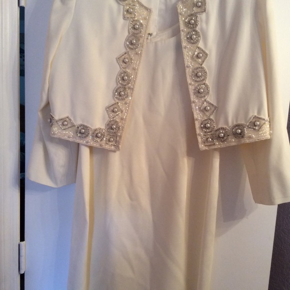 Vintage Bridal  White Dress and Jacket - Picture 2 of 2